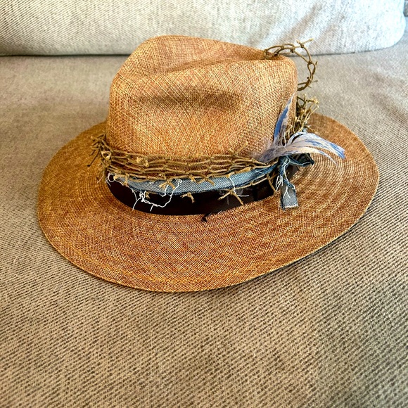 Stetson Accessories Stetson Straw Hat With Feather Like New Large